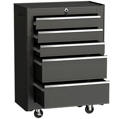 Homcom drawer lockable steel - 5-drawer,