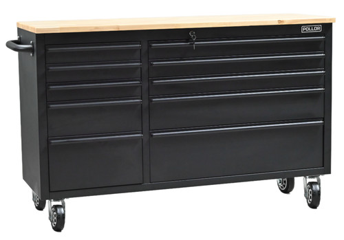 Black steel work bench - black,